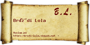 Bródi Lola névjegykártya